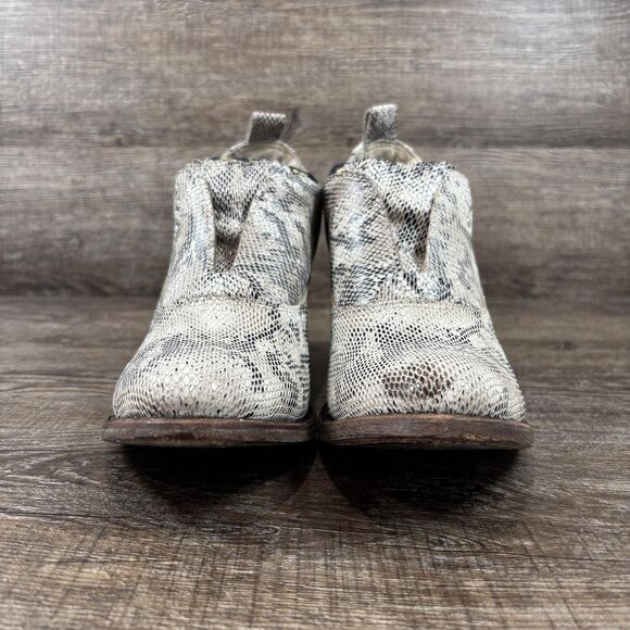 Freebird by Steven Sadie Ankle Boots Women's 8 Black White Snake Leather Booties - Picture 4 of 9